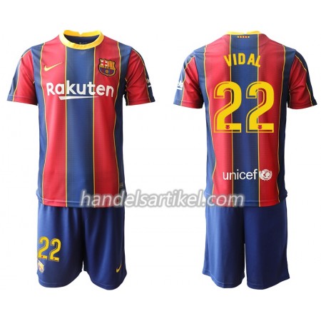 FC Barcelona Arturo Vidal 22 Kinder Heim Trikotsatz 2020/21 Kurzarm (+ Kurze Hosen)